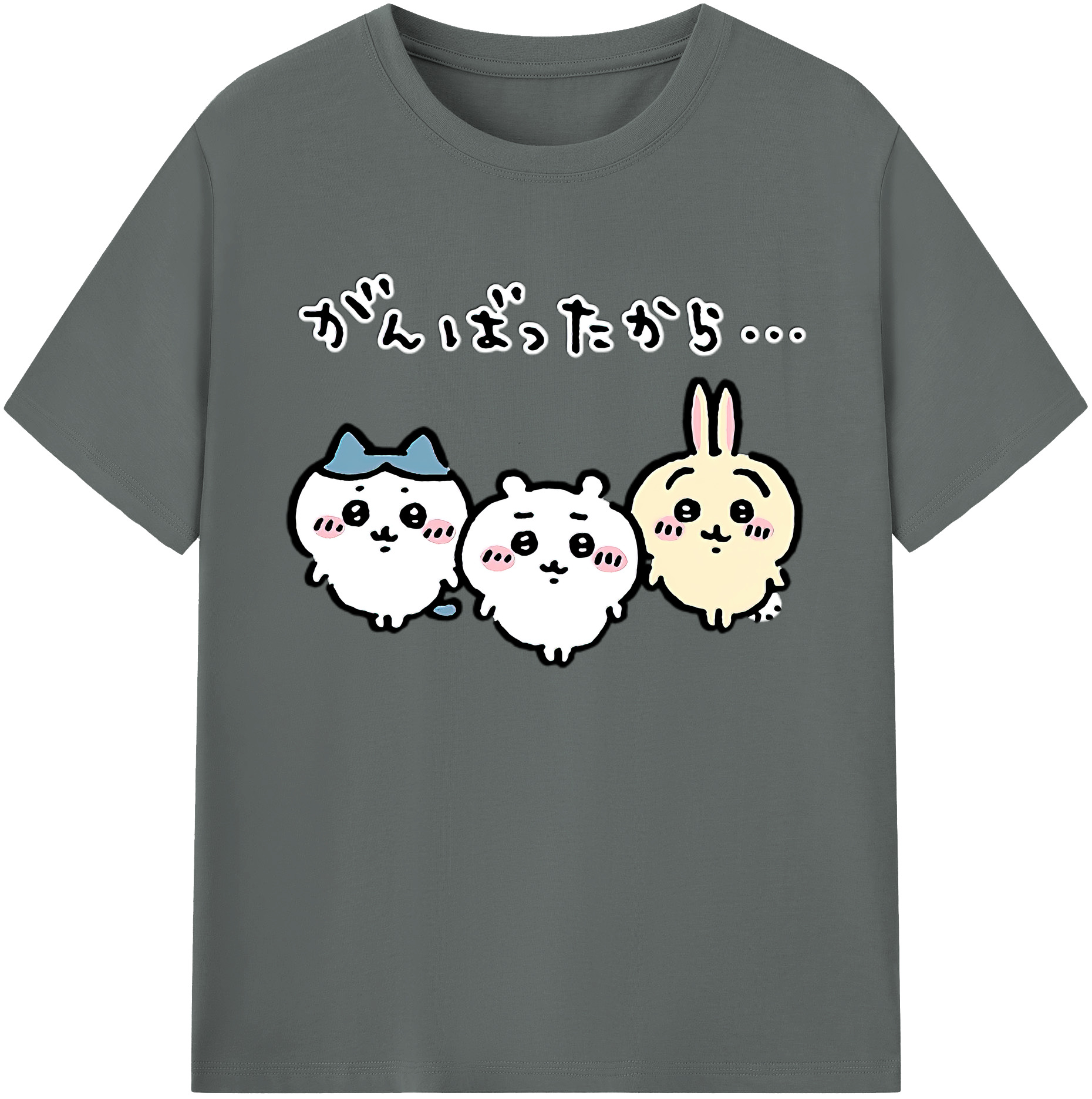 （画像用） ちいかわ ハチワレ Chii-kawa hachiware 綿100％ メンズ半袖Tシャツ｜肌触りやわらか＆通気性